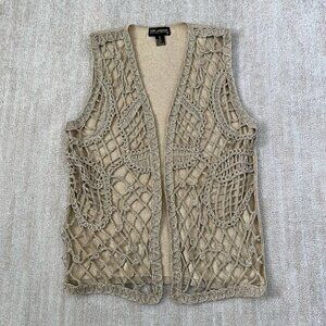 Vintage LISA Originals Metallic Cardigan Sweater Vest M